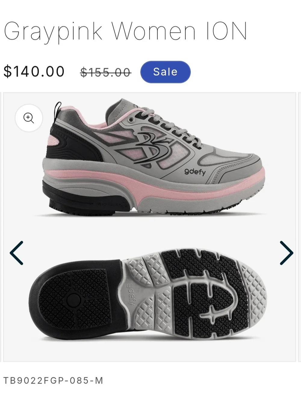 ION Women’s Gray and Pink G/defy Athletic Walking Shoes